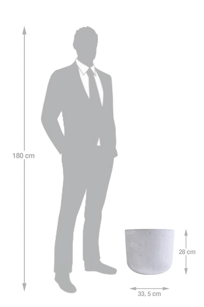 Ghiveci plante H28xD33.5 cm. gri ciment