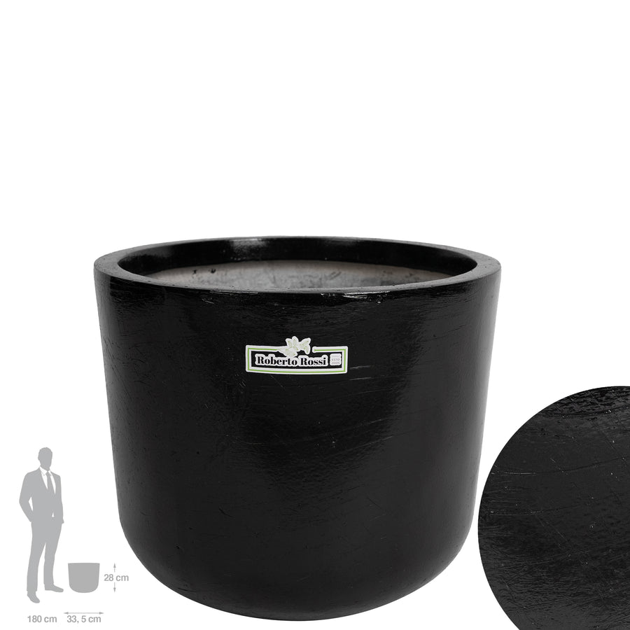 Ghiveci plante H28xD33.5 cm negru