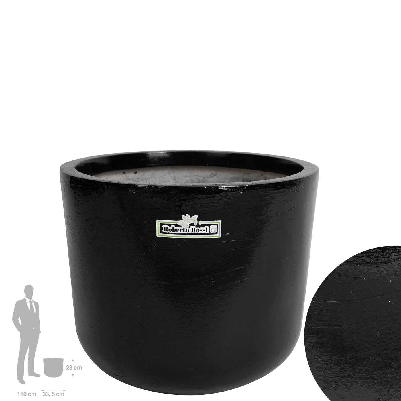 Ghiveci plante H28xD33.5 cm negru