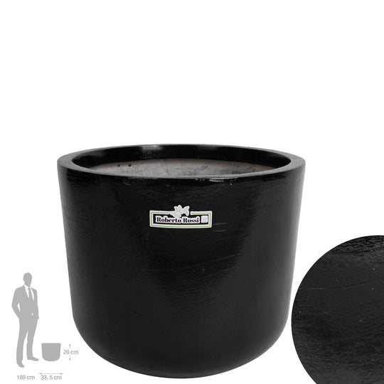 Ghiveci plante H28xD33.5 cm negru