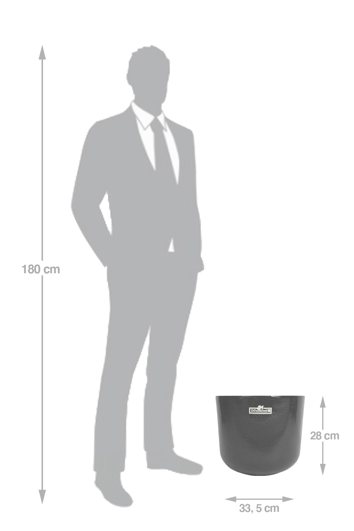 Ghiveci plante H28xD33.5 cm negru