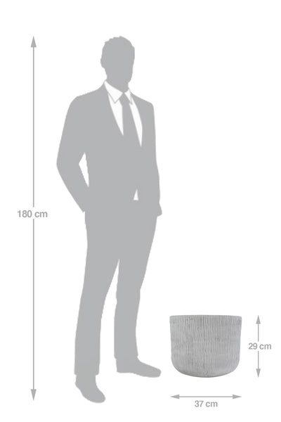 Ghiveci plante H29xD37 cm. gri ciment