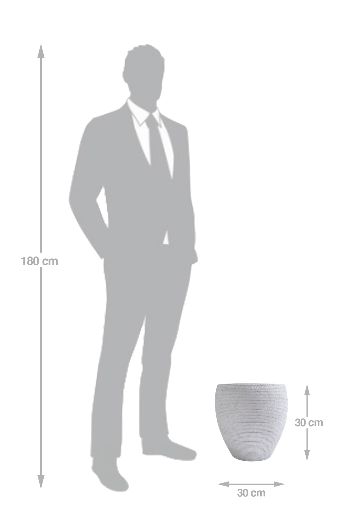 Ghiveci plante H30xD30 cm. gri ciment