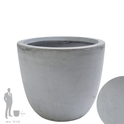 Ghiveci plante H31xD35.5 cm. gri ciment