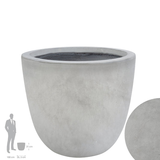 Ghiveci plante H31xD35.5 cm. gri ciment