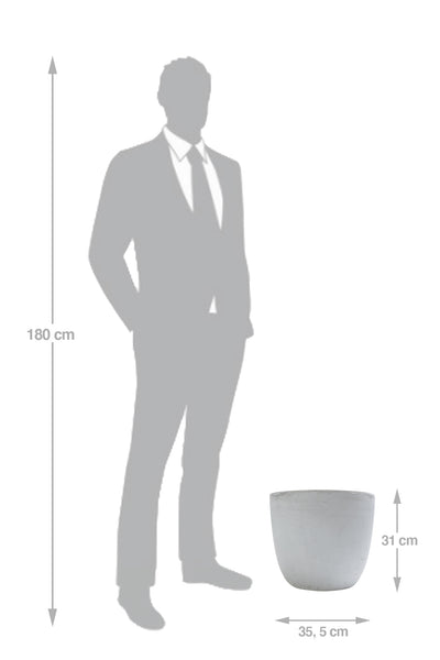 Ghiveci plante H31xD35.5 cm. gri ciment