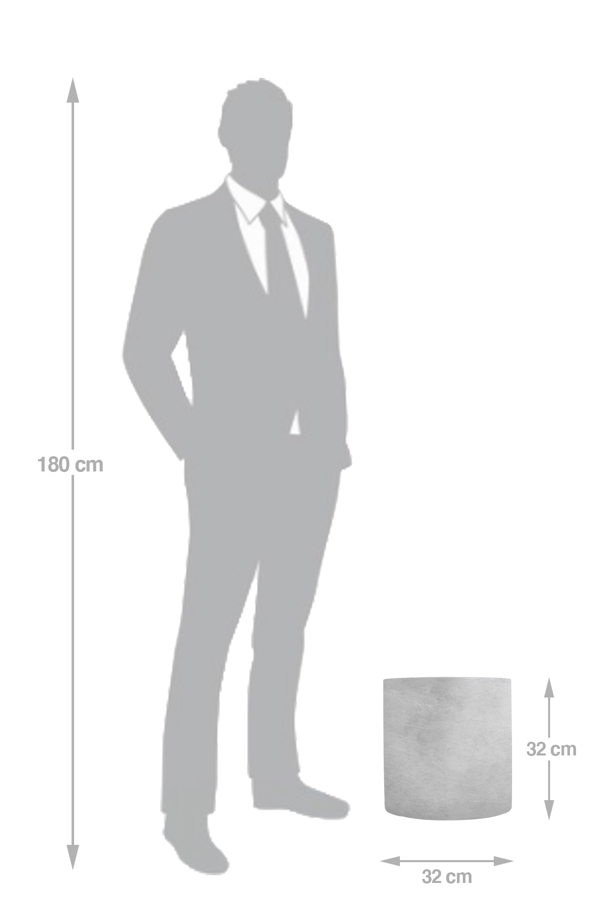 Ghiveci plante H32xD32 cm gri