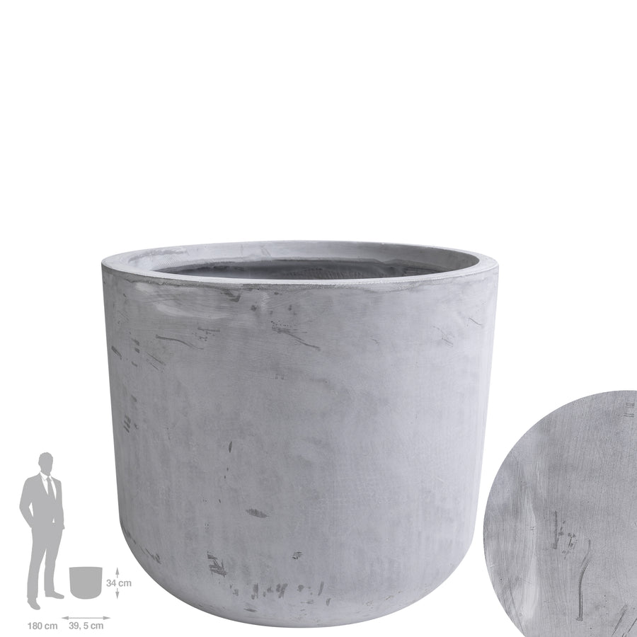 Ghiveci plante H34xD39.5 cm. gri ciment