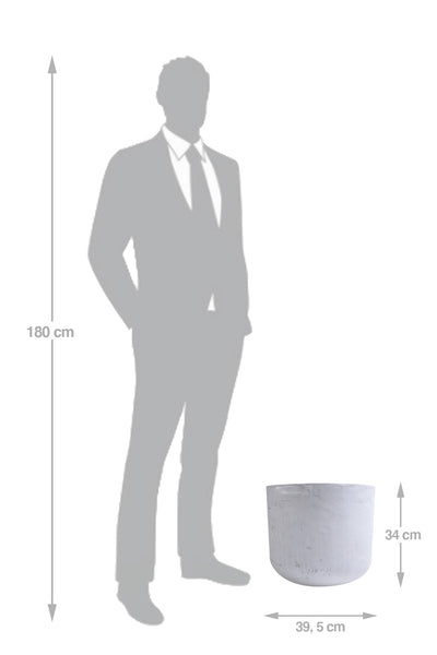 Ghiveci plante H34xD39.5 cm. gri ciment