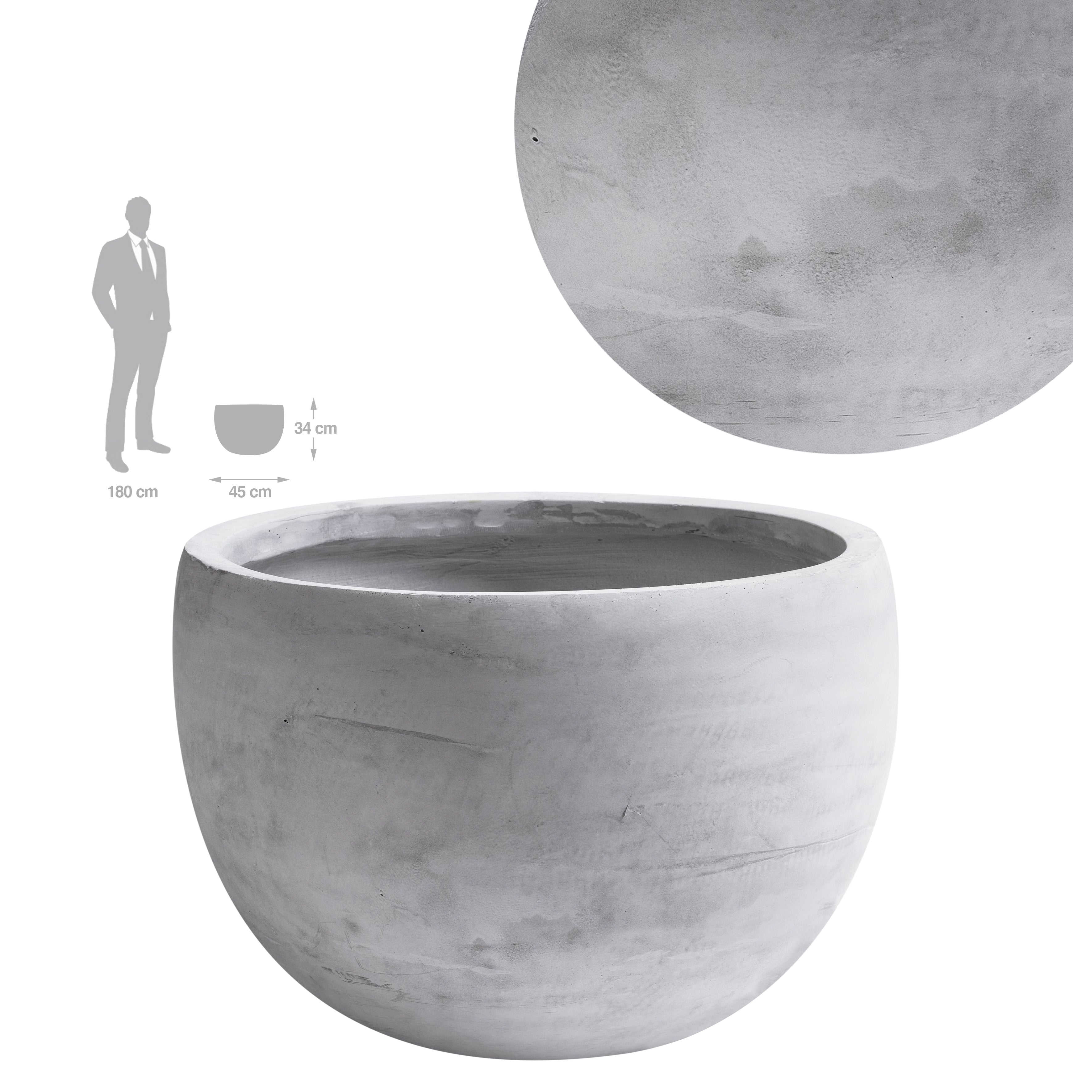 Ghiveci plante H34xD45 cm. gri ciment – Roberto Rossi