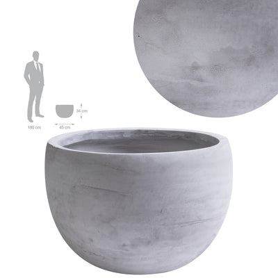 Ghiveci plante H34xD45 cm. gri ciment