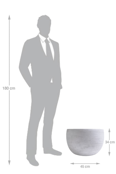 Ghiveci plante H34xD45 cm. gri ciment