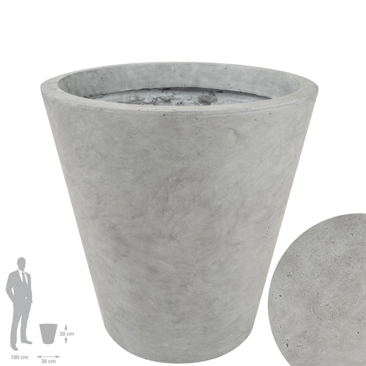 Ghiveci plante H38xD38 cm. gri ciment