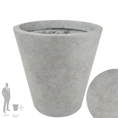 Ghiveci plante H38xD38 cm. gri ciment