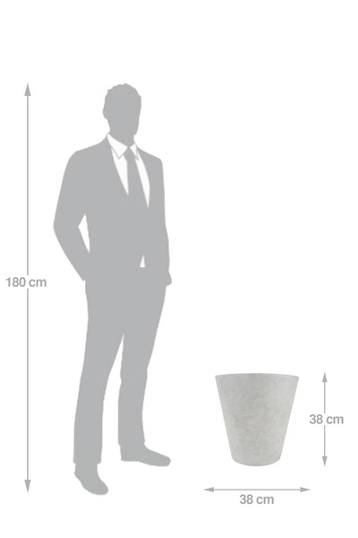 Ghiveci plante H38xD38 cm. gri ciment