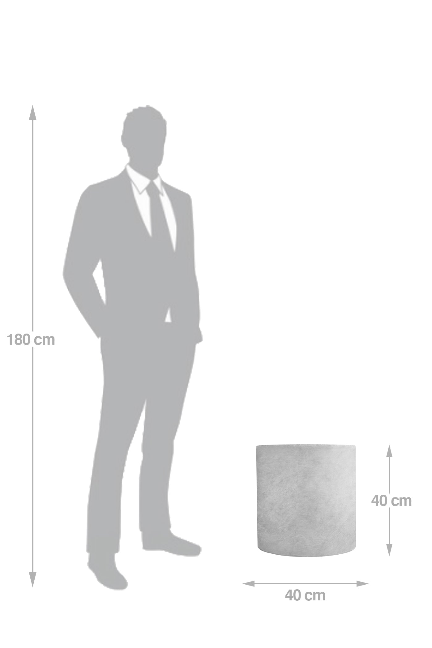 Ghiveci plante H40xD40 cm. gri ciment