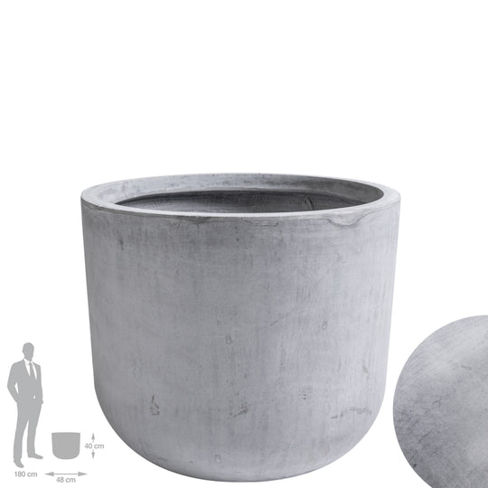 Ghiveci plante H40xD48 cm. gri ciment