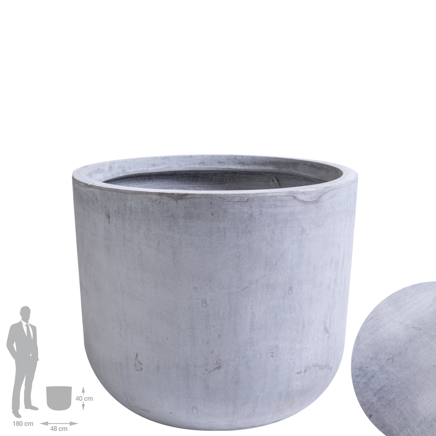 Ghiveci plante H40xD48 cm. gri ciment