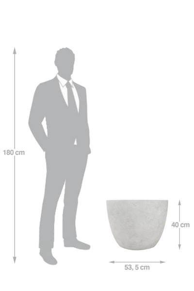Ghiveci plante H40xD53.5 cm. gri ciment