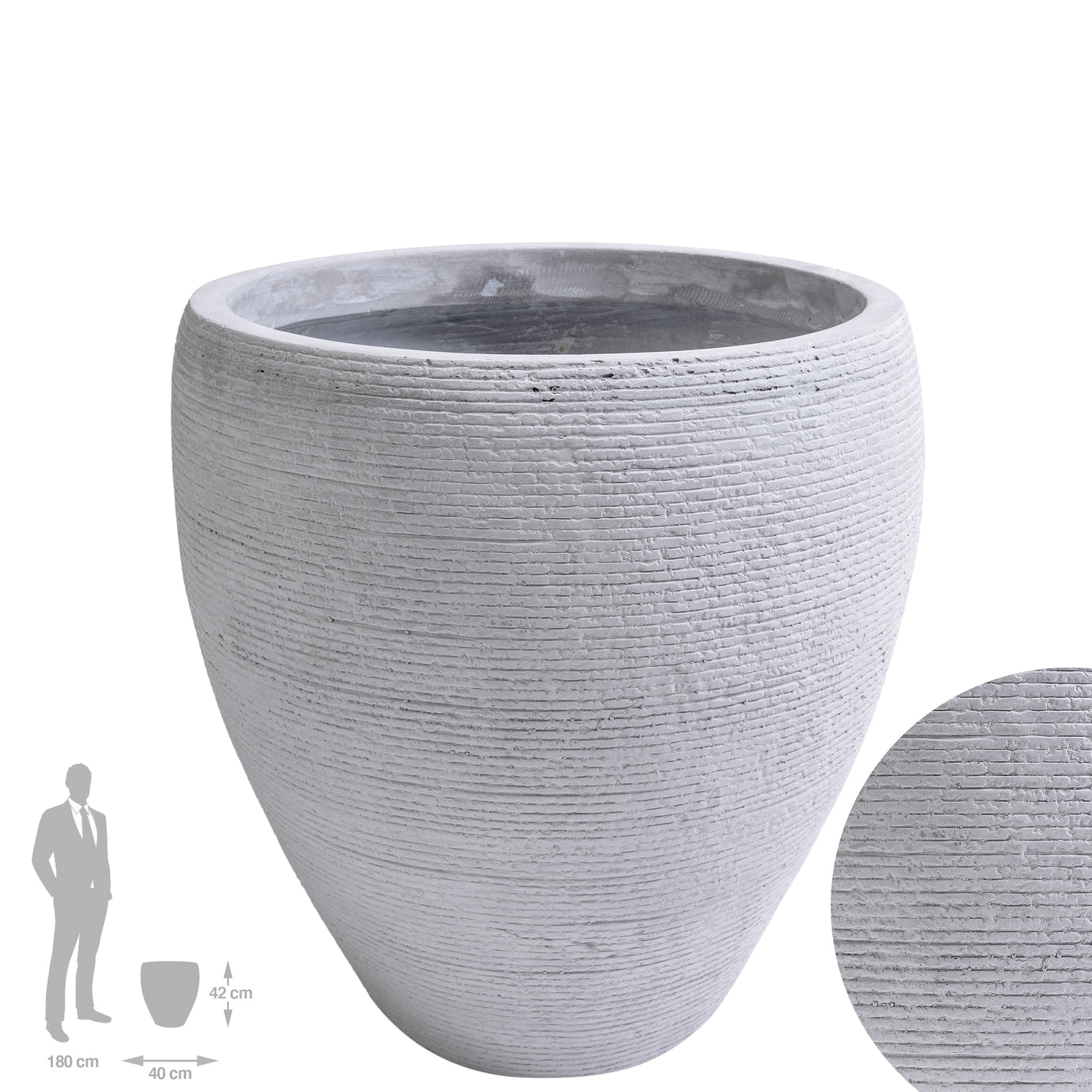Ghiveci plante H42xD40 cm. gri ciment