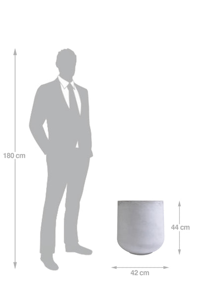 Ghiveci plante H44xD42 cm. gri ciment