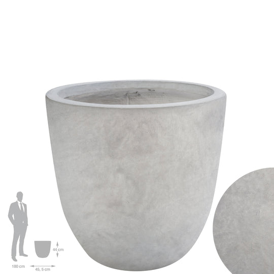 Ghiveci plante H44xD45.5 cm. gri ciment