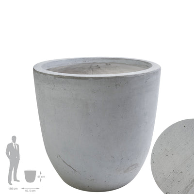 Ghiveci plante H44xD45.5 cm. gri ciment