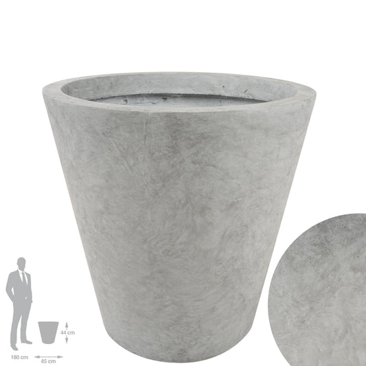 Ghiveci plante H44xD45 cm. gri ciment
