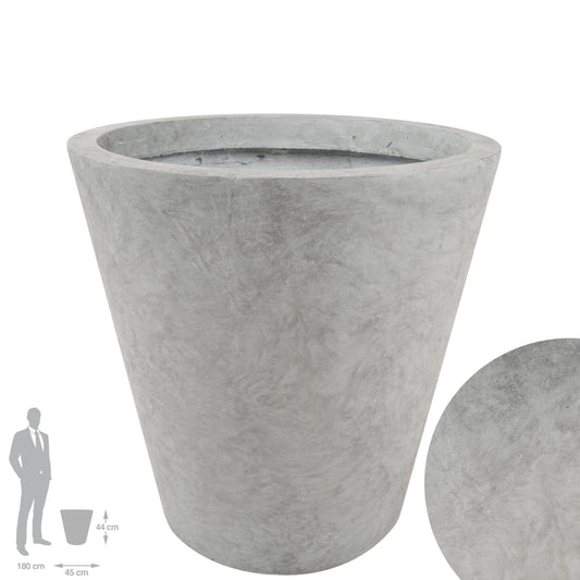 Ghiveci plante H44xD45 cm. gri ciment