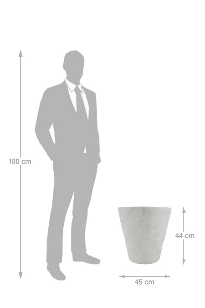 Ghiveci plante H44xD45 cm. gri ciment