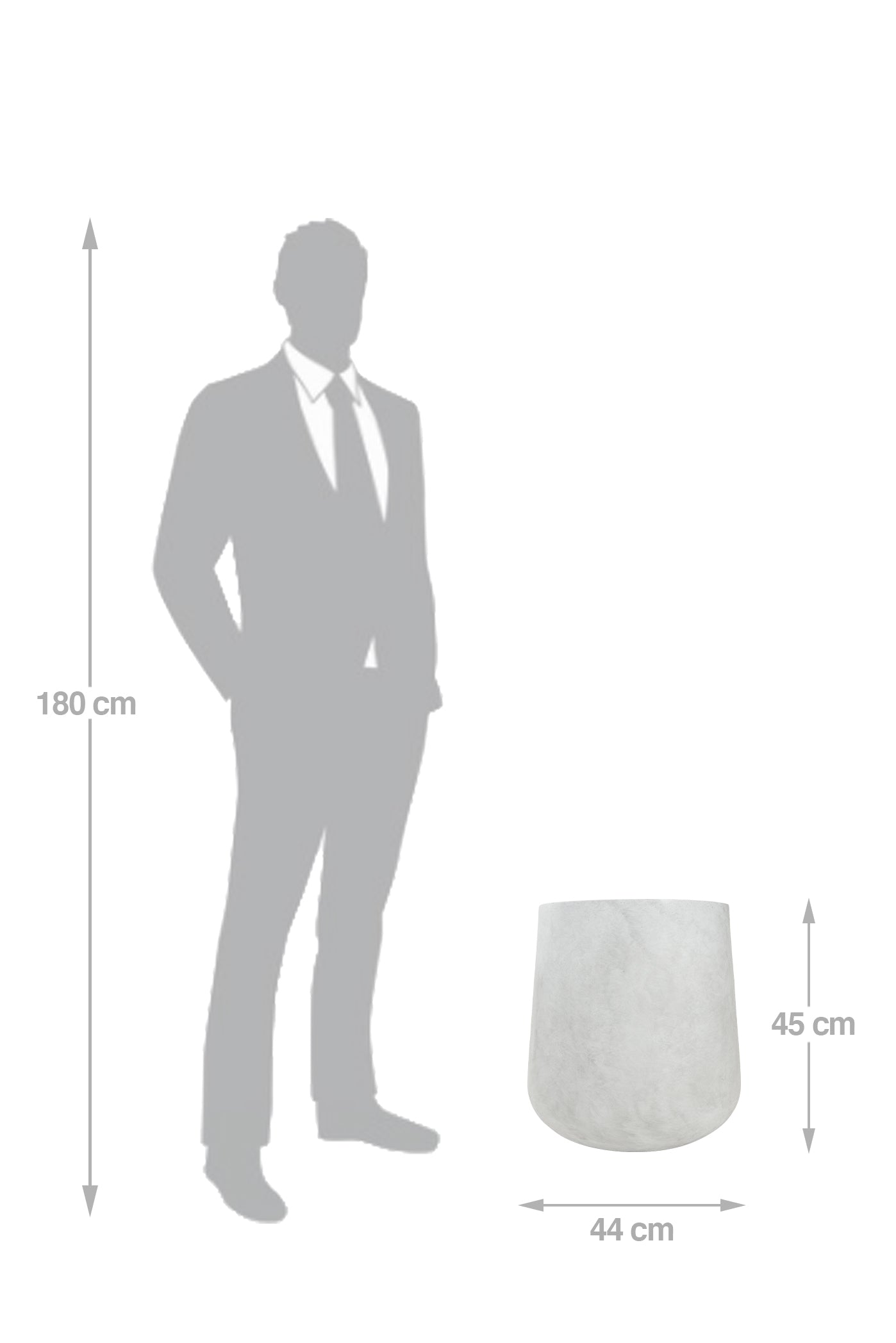 Ghiveci plante H45xD44 cm.gri ciment