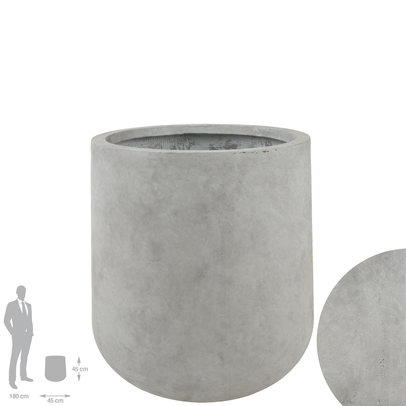 Ghiveci plante H45xD45 cm. gri ciment