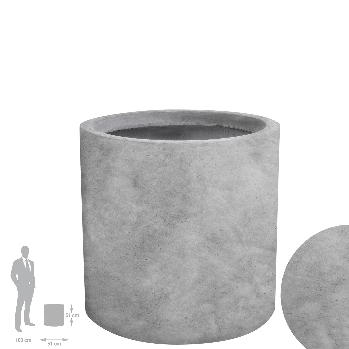 Ghiveci plante H51xD51 cm. gri ciment