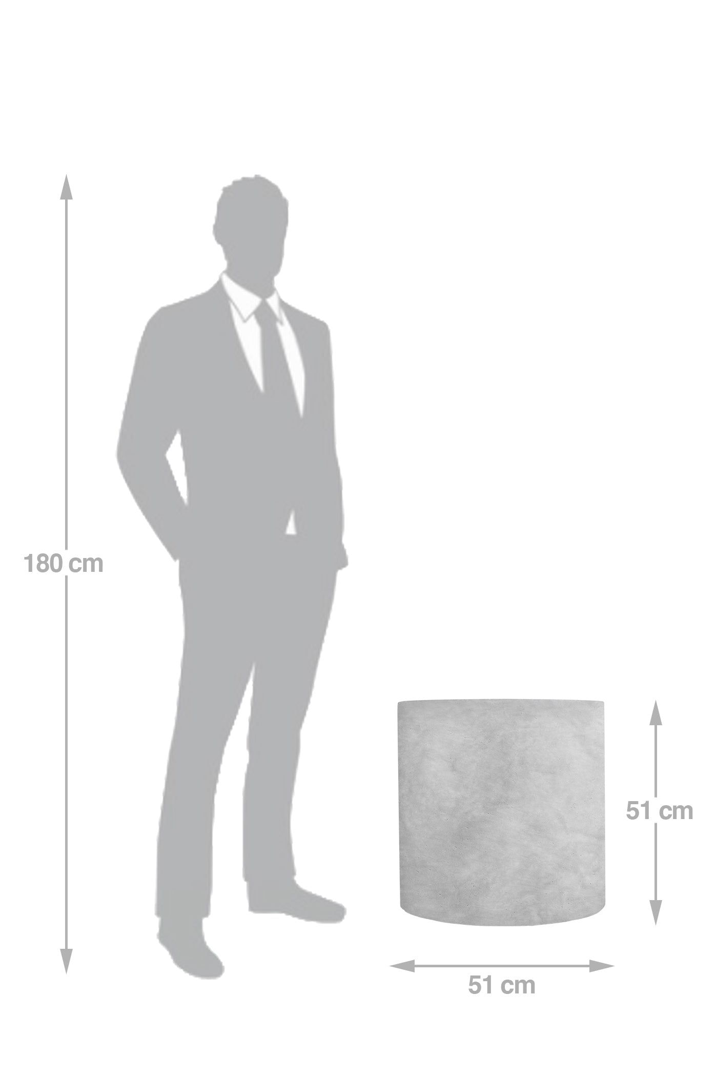 Ghiveci plante H51xD51 cm. gri ciment