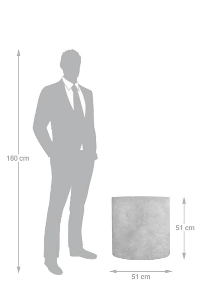 Ghiveci plante H51xD51 cm. gri ciment