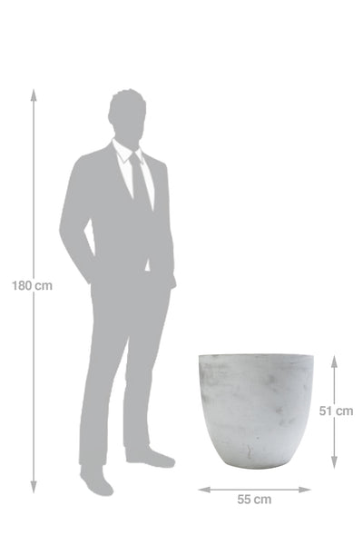 Ghiveci plante H51xD55 cm. gri ciment