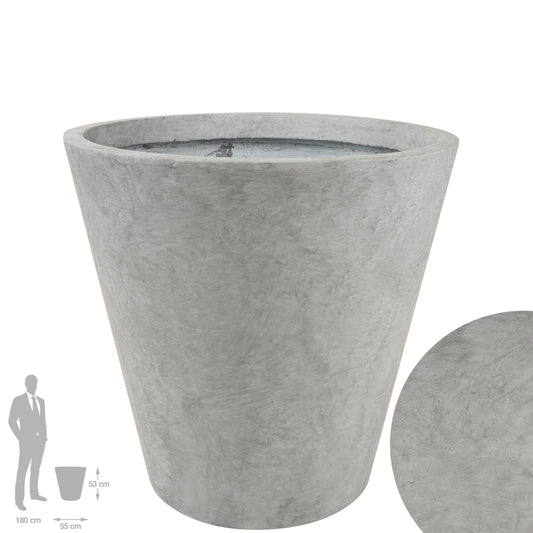 Ghiveci plante H53xD55 cm. gri ciment