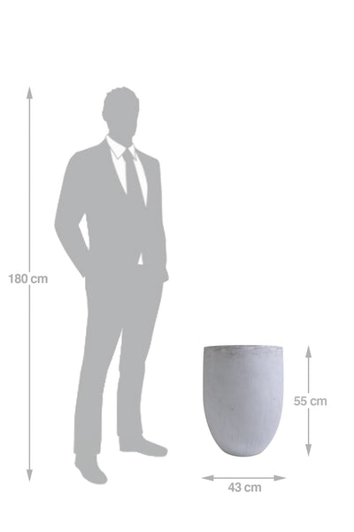 Ghiveci plante H55xD43 cm. gri ciment