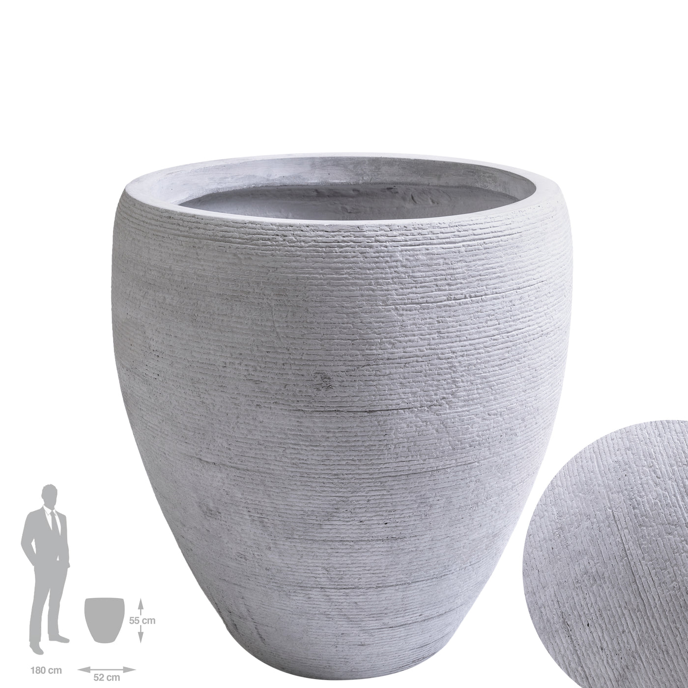 Ghiveci plante H55xD52 cm. gri ciment