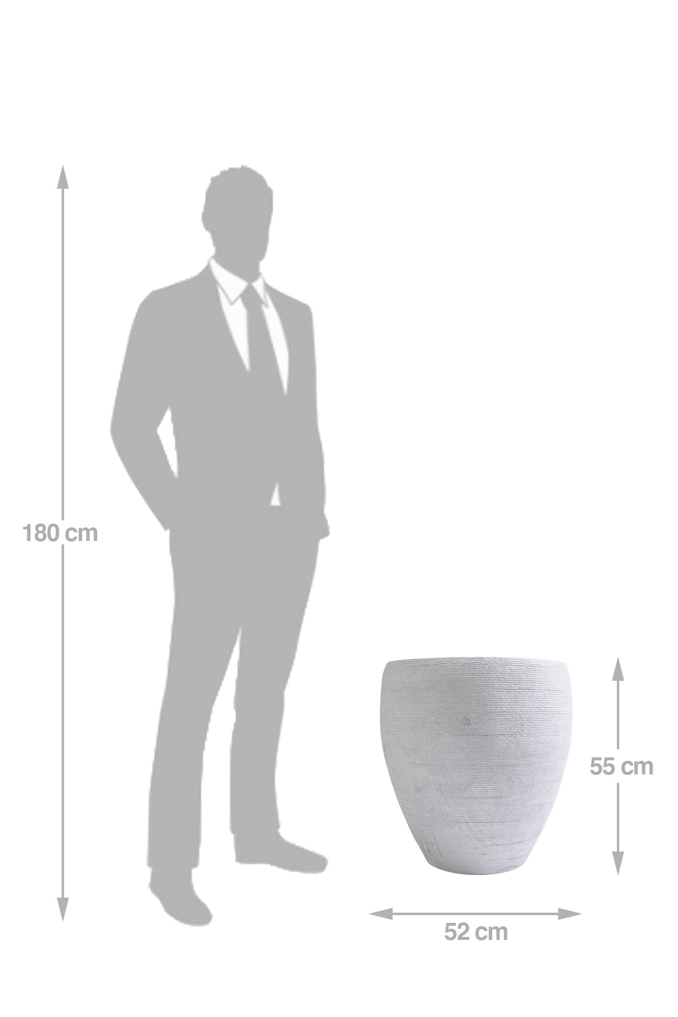 Ghiveci plante H55xD52 cm. gri ciment