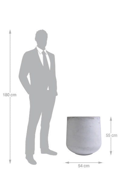 Ghiveci plante H55xD54 cm. gri ciment