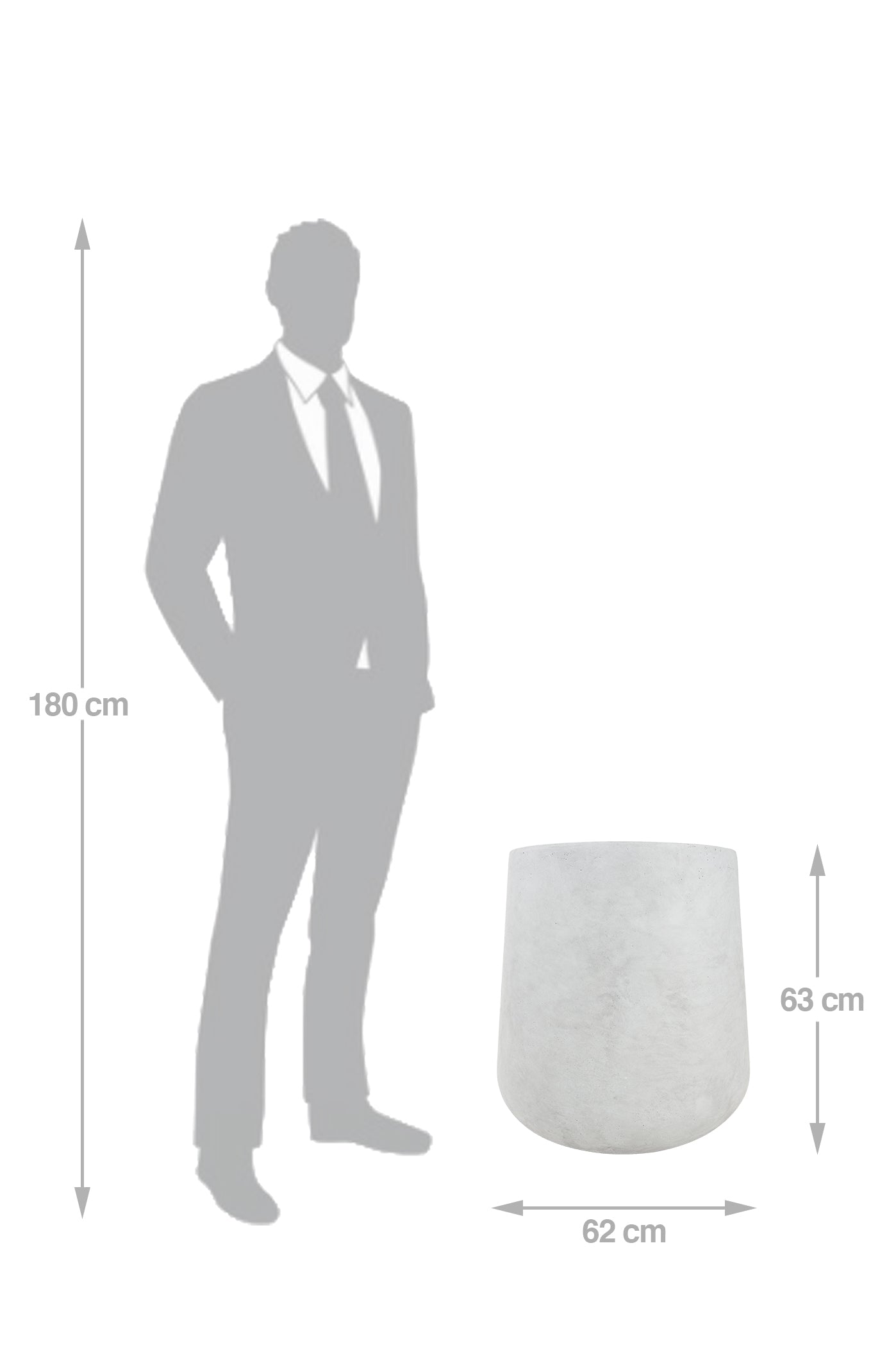 Ghiveci plante H63xD62 cm.gri ciment