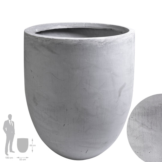 Ghiveci plante H69xD55 cm. gri ciment