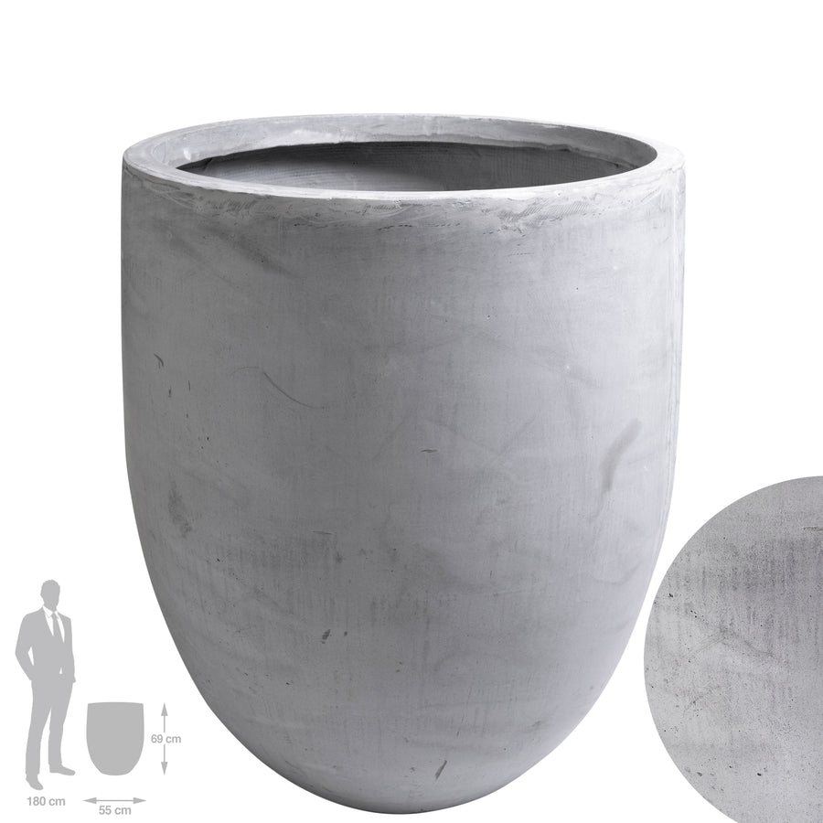 Ghiveci plante H69xD55 cm. gri ciment