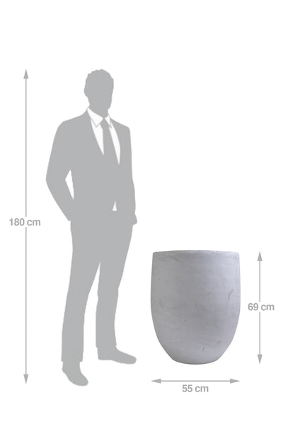 Ghiveci plante H69xD55 cm. gri ciment