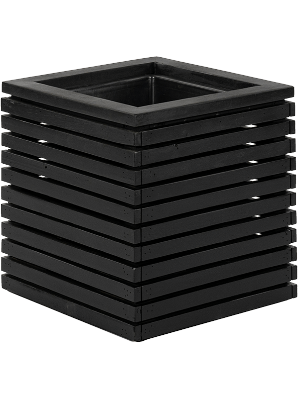 Ghiveci plante L30xW30xH28cm Marrone Orizzontale (with liner) Cube Black