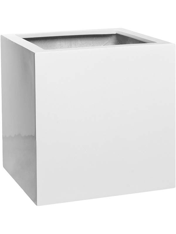 Ghiveci plante L30xW30xH30cm Fiberstone Block S Glossy White