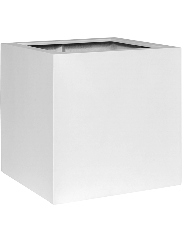 Ghiveci plante L30xW30xH30cm Fiberstone Block S Matt white