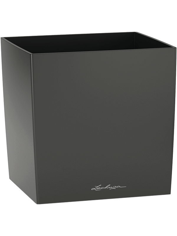 Ghiveci plante L30xW30xH30cm Lechuza Cube Premium Single Planter Anthracite Metallic