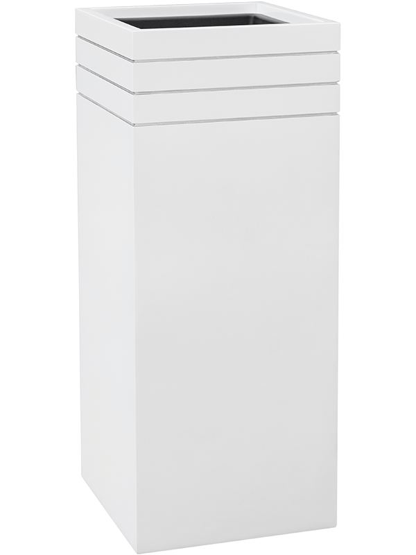 Ghiveci plante L30xW30xH75cm Baq Line-Up Square Matt White (with liner)